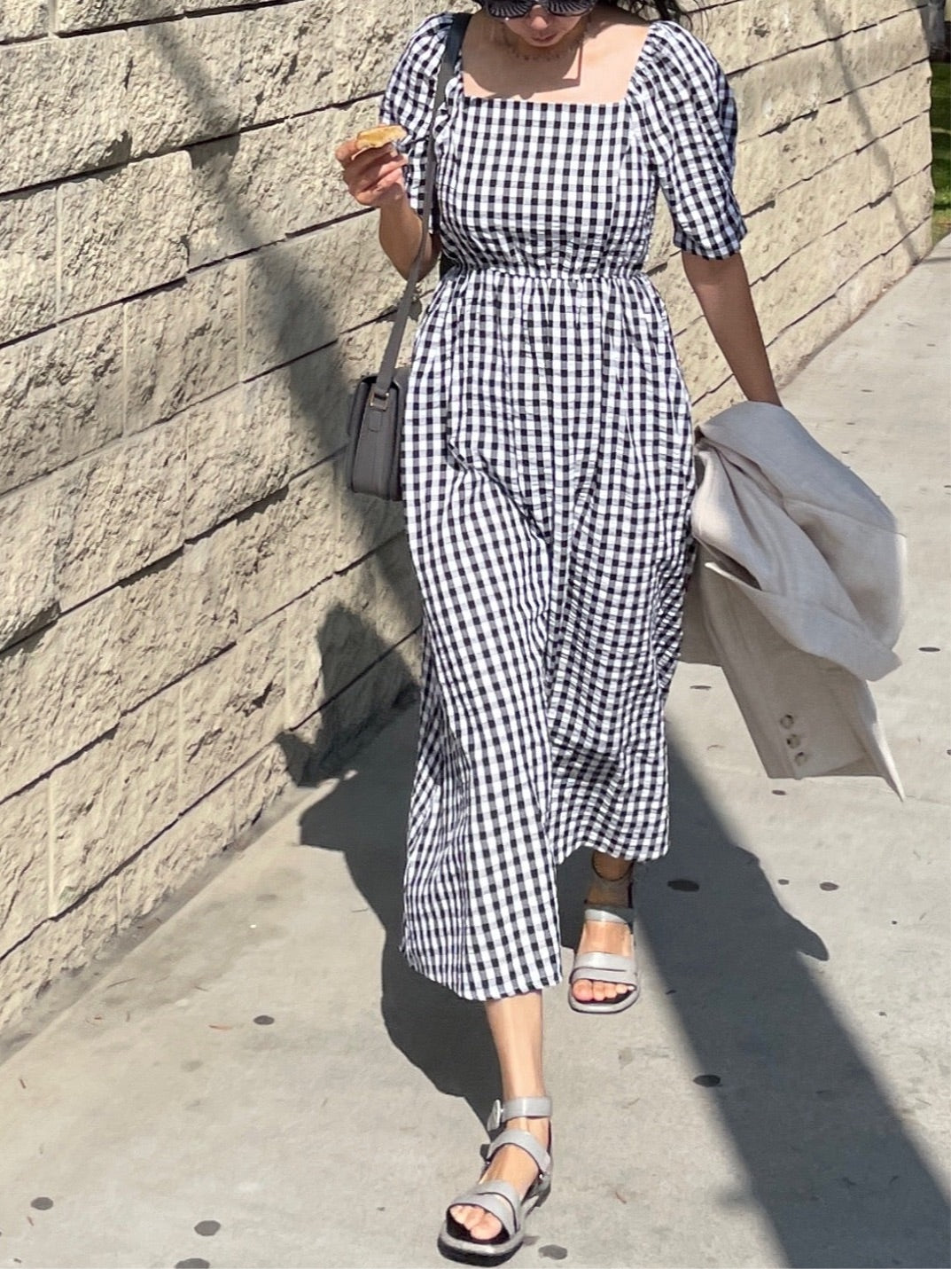 Seersucker Gingham Check Dress