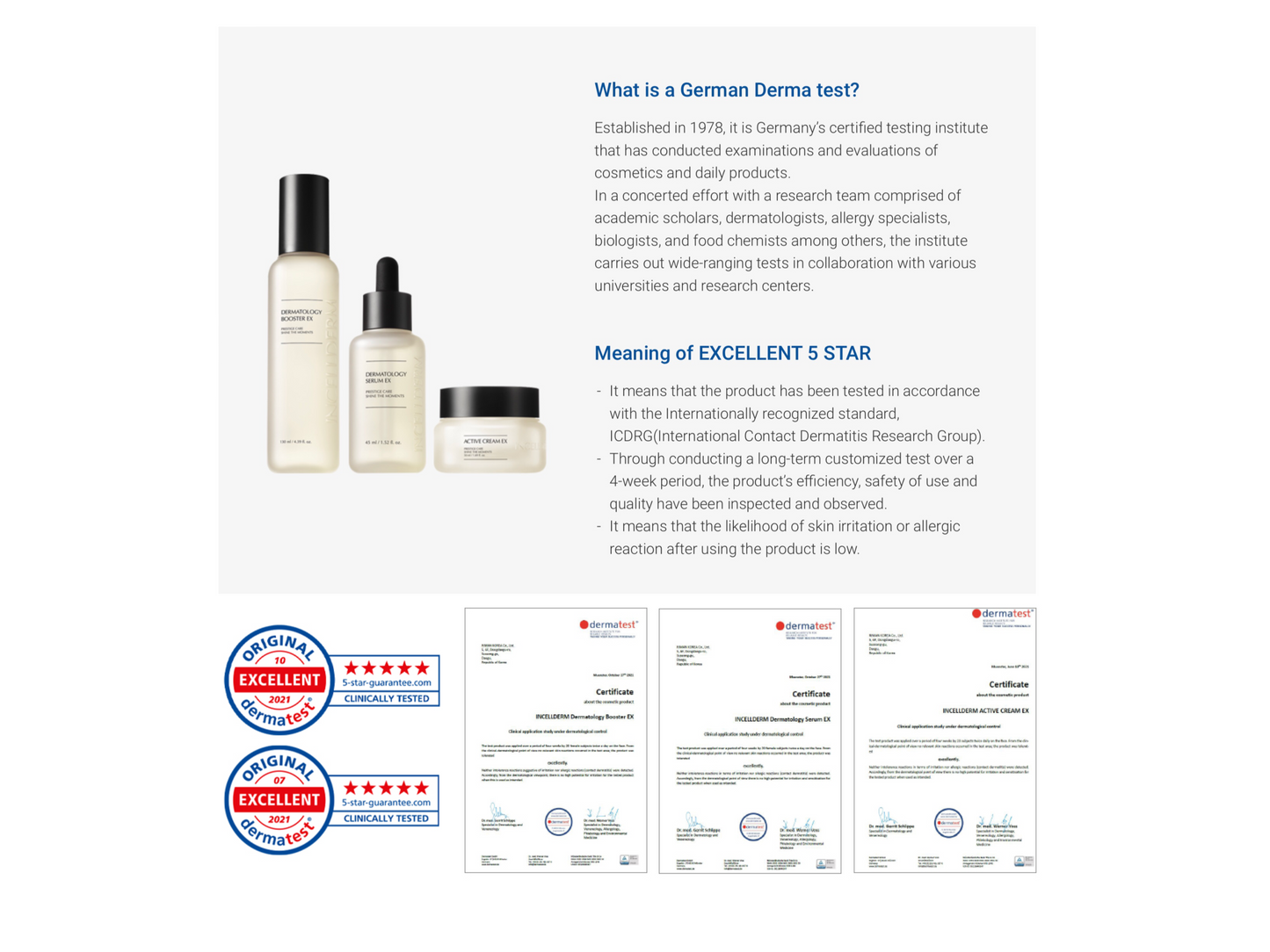 INCELLDERM DERMATOLOGY FIRST PACKAGE EX