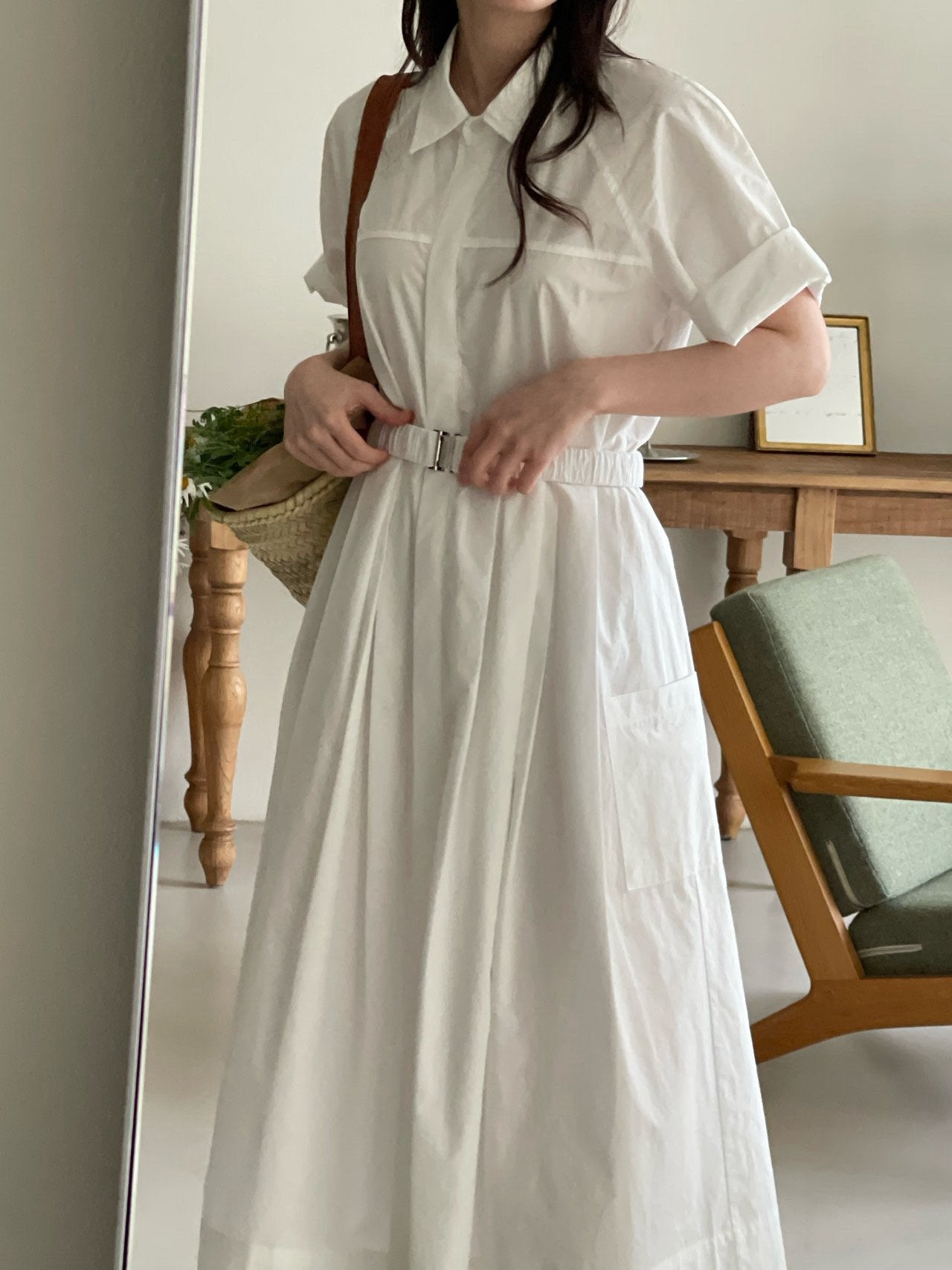 Belted Cotton Shirtdress