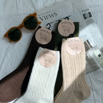 Retro Wool Cable Socks