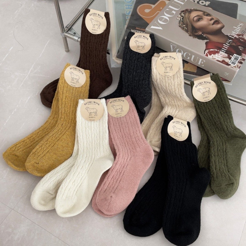 Retro Wool Cable Socks