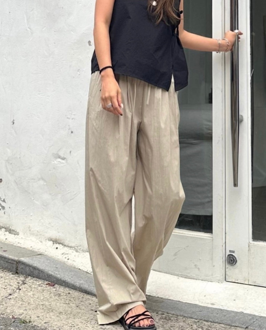 Nylon Wide Leg Leisure Slacks