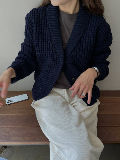 Shawl Collar Wool Cardigan