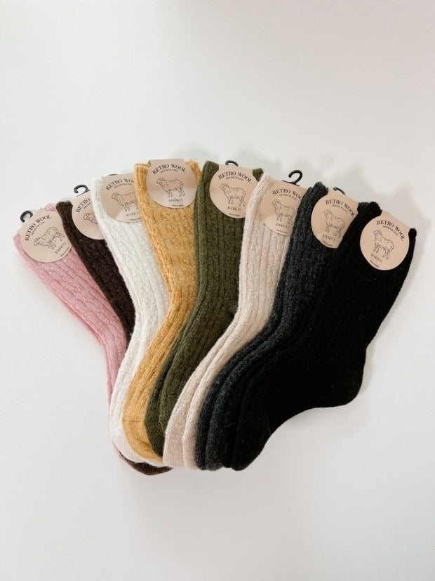 Retro Wool Cable Socks