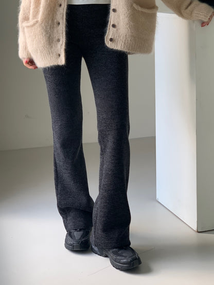 Mink Fleece Lined Knit Pants up