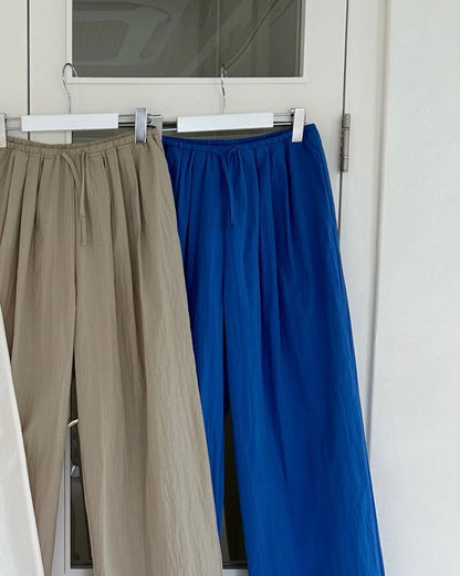 Nylon Wide Leg Leisure Slacks