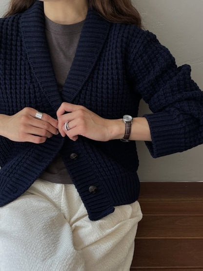 Shawl Collar Wool Cardigan