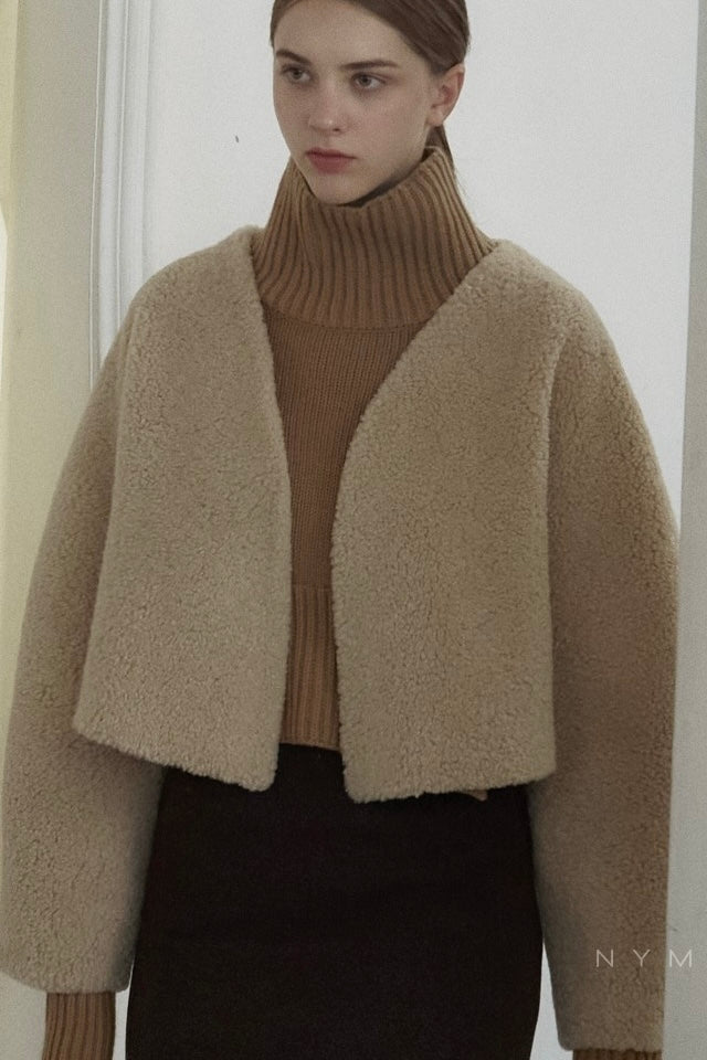 Faux Shearling Bolero Jacket