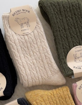 Retro Wool Cable Socks