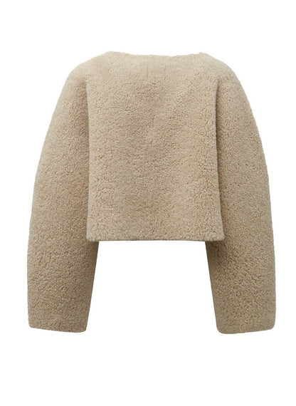 Faux Shearling Bolero Jacket