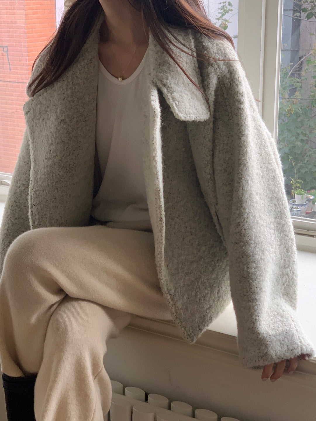 Baby Alpaca / Wool Boucle Short Coat