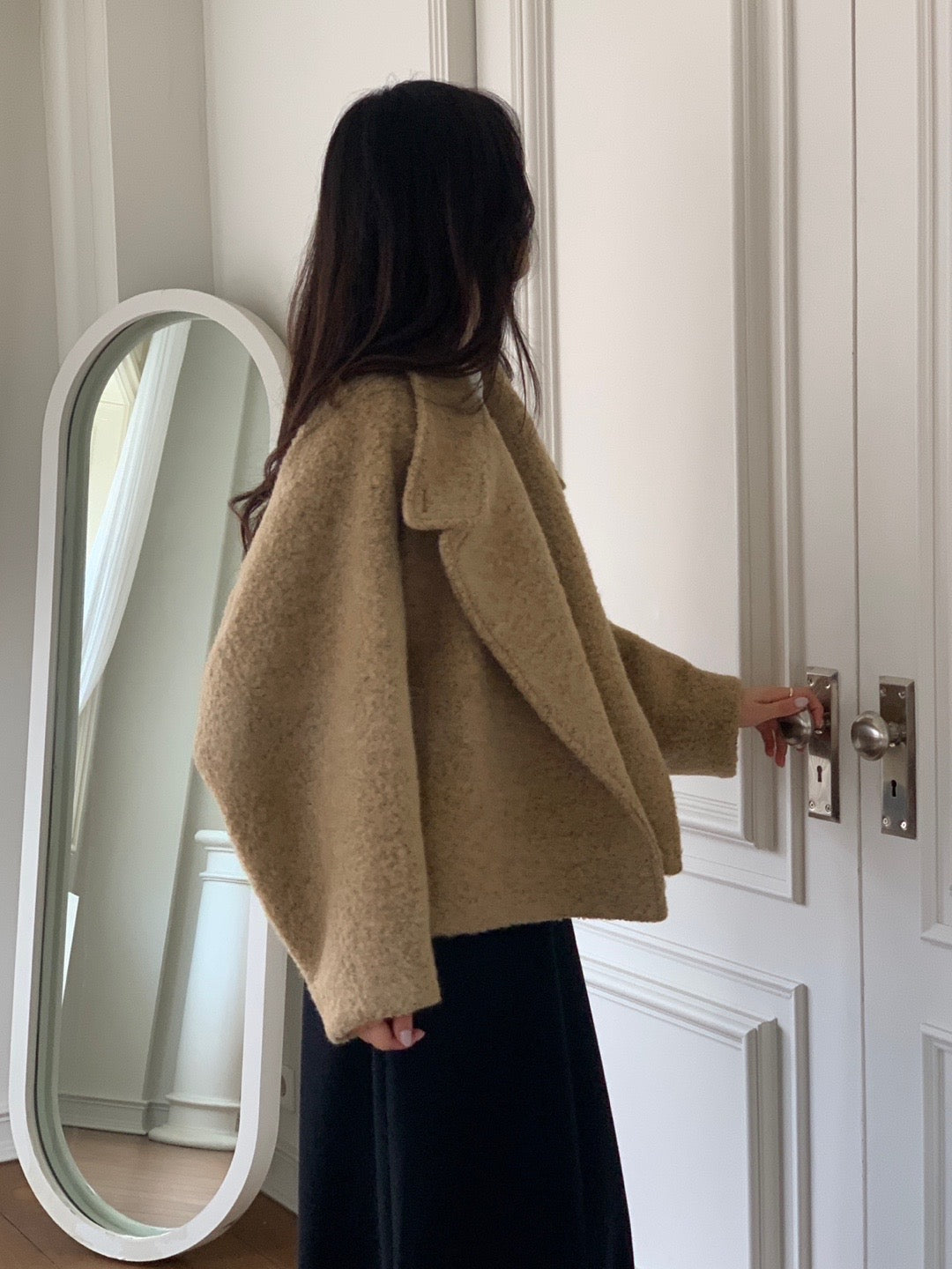 Baby Alpaca / Wool Boucle Short Coat