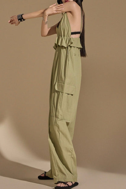 Nylon Cargo Jumpsuit