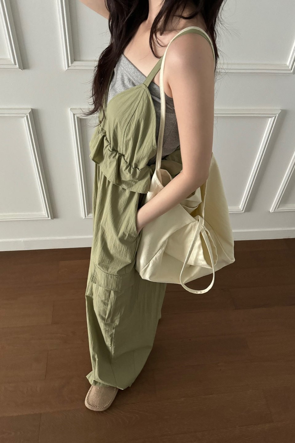 Nylon Cargo Jumpsuit