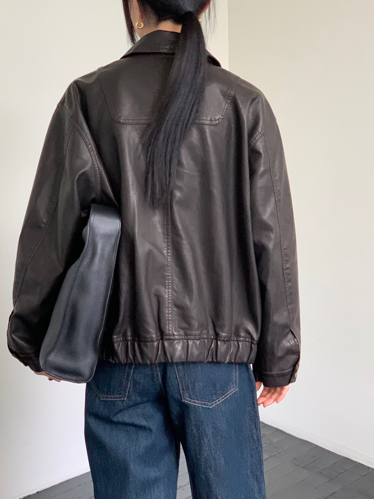 Vegan Leather Blouson Jacket