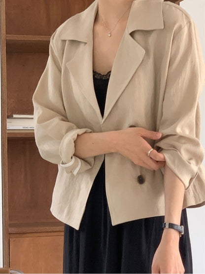 Cropped Linen Jacket