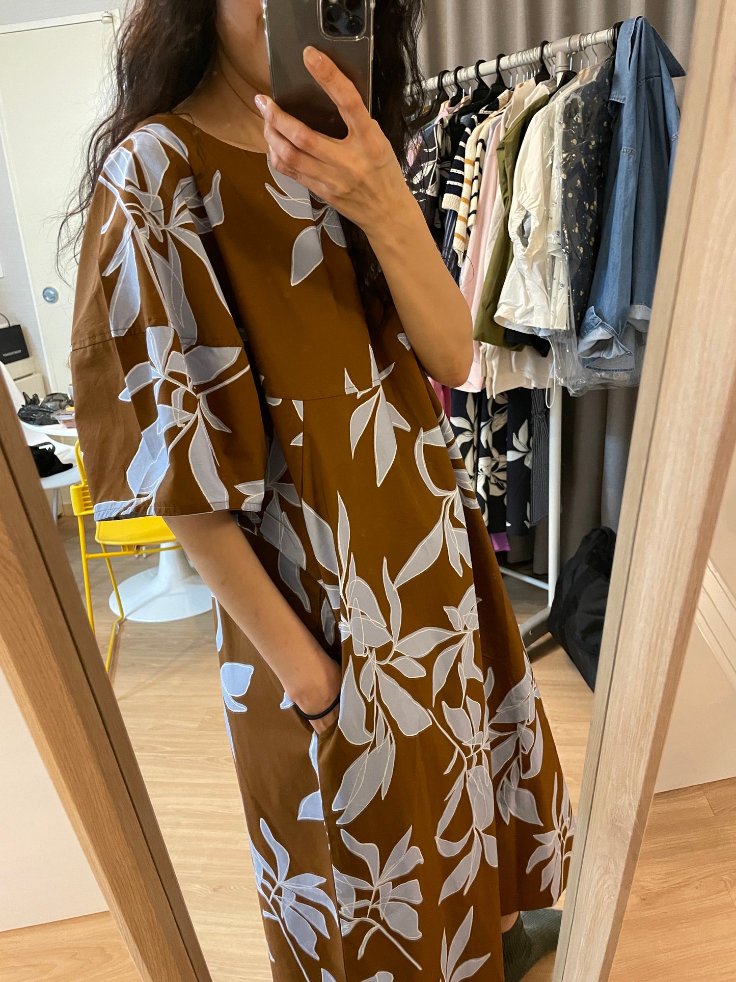 Tulip Print Cotton Caftan Dress