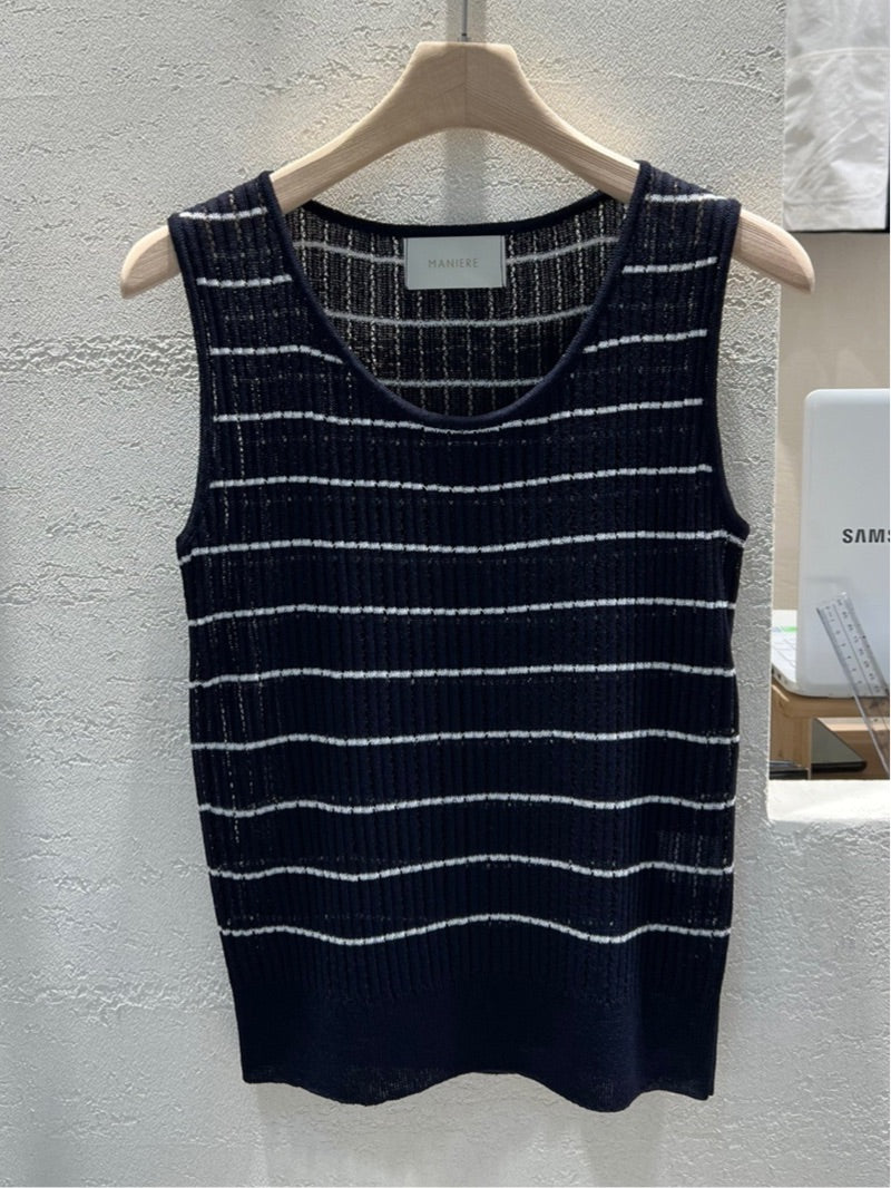 Pointelle Linen/Rayon Knit top