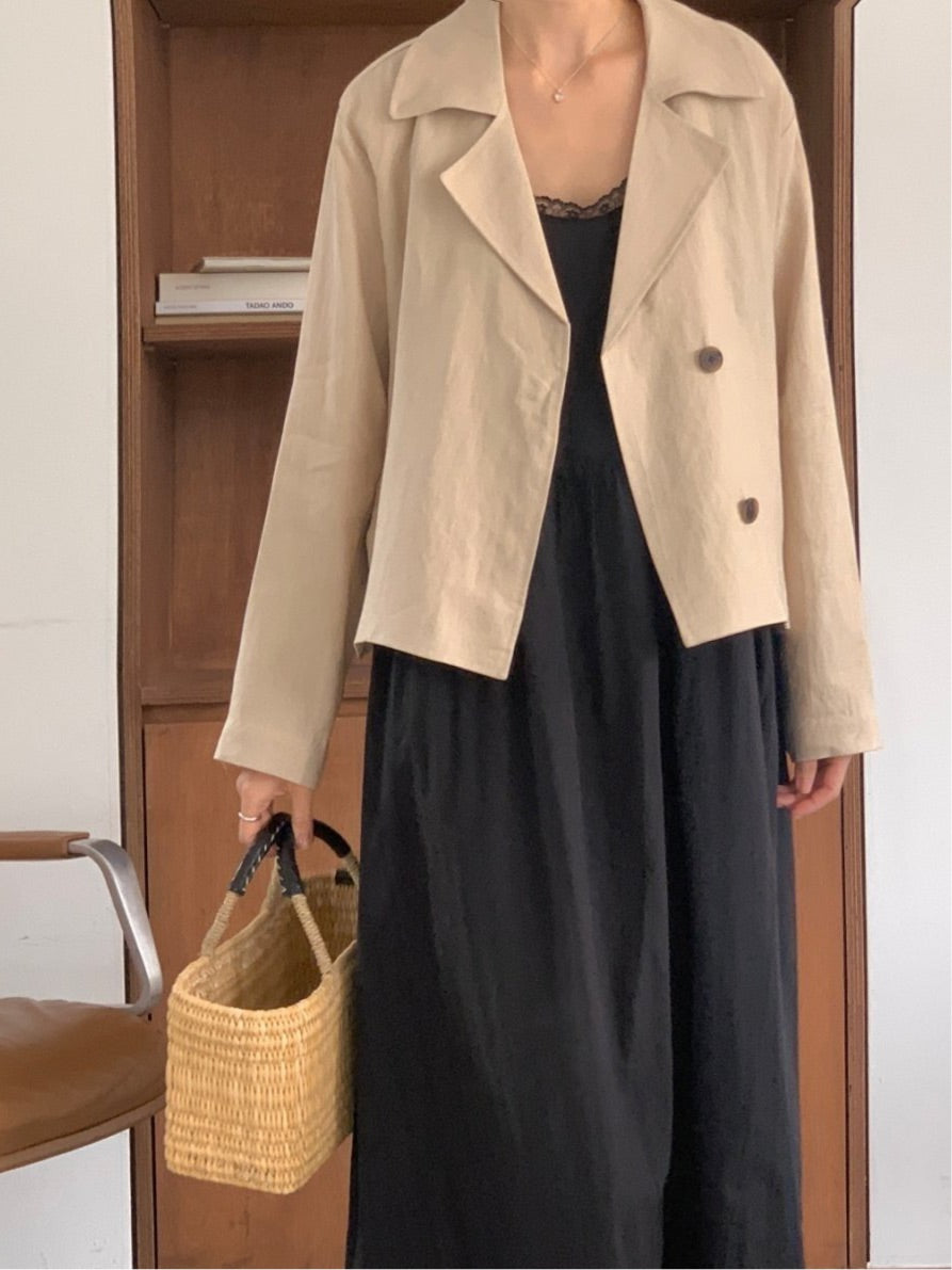 Cropped Linen Jacket