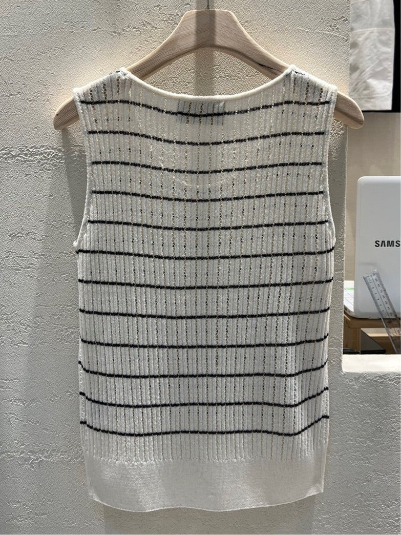 Pointelle Linen/Rayon Knit top