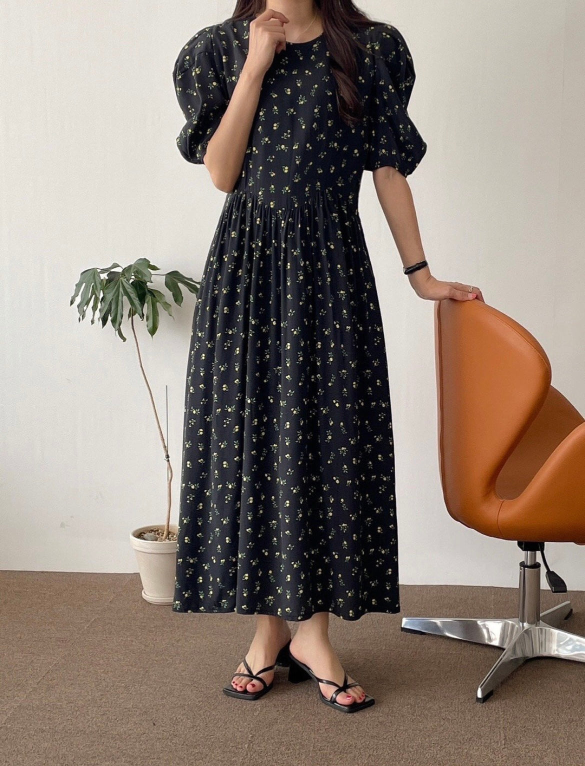 Floating Petals Rayon Maxi Dress