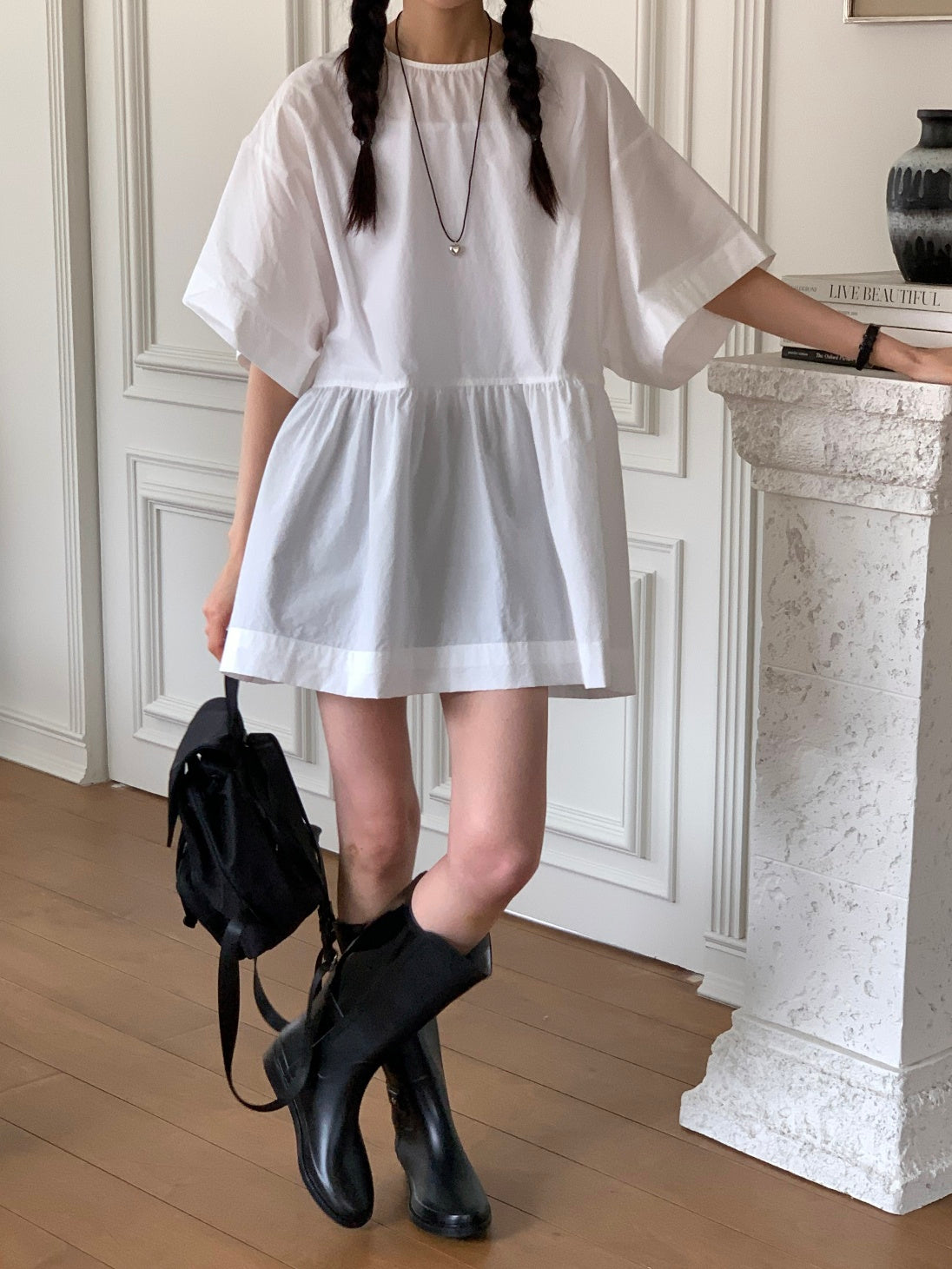 Cloud Cotton Tunic Mini Dress