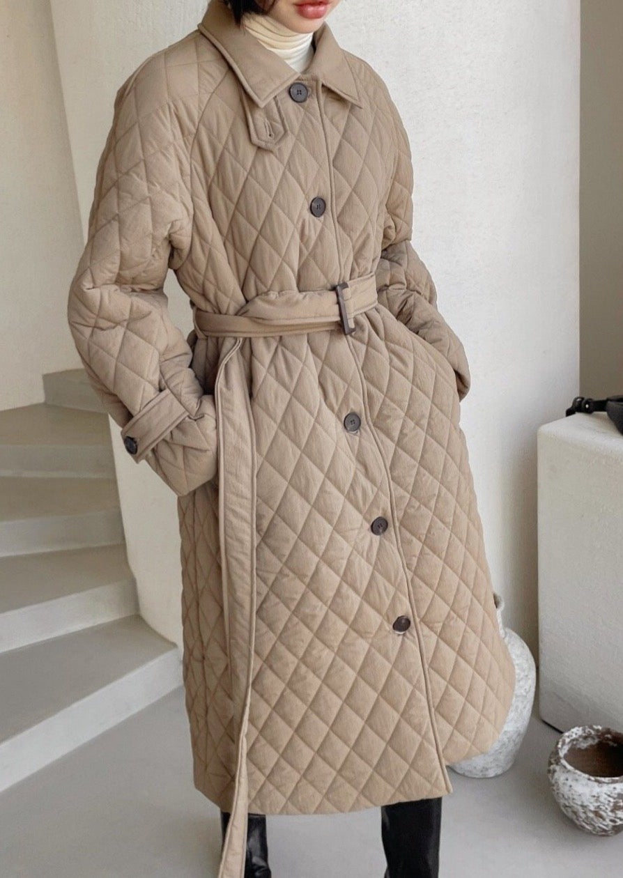 Quilted Nylon Trench Coat