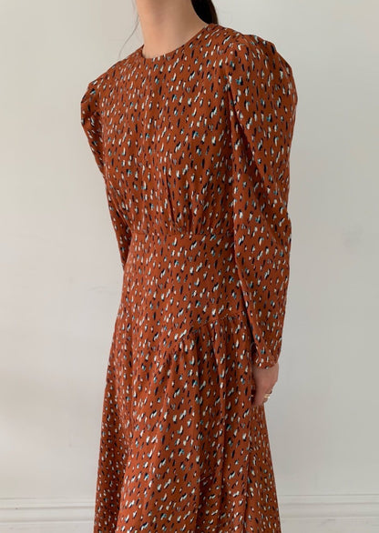 Cheetah Printed Midi Dress