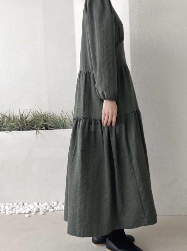 Washed Faux Suede midi dress