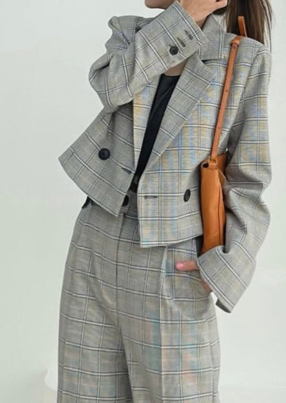 Lightweight Glen Check Cropped Jacket - Reorder