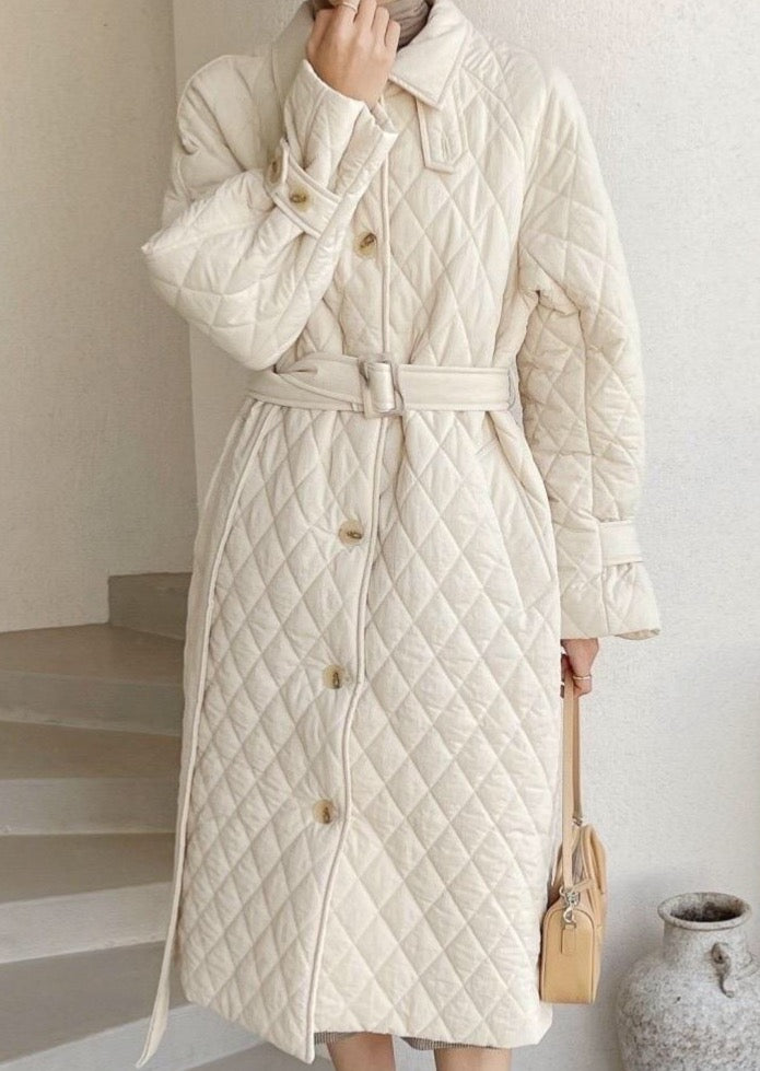 Quilted Nylon Trench Coat