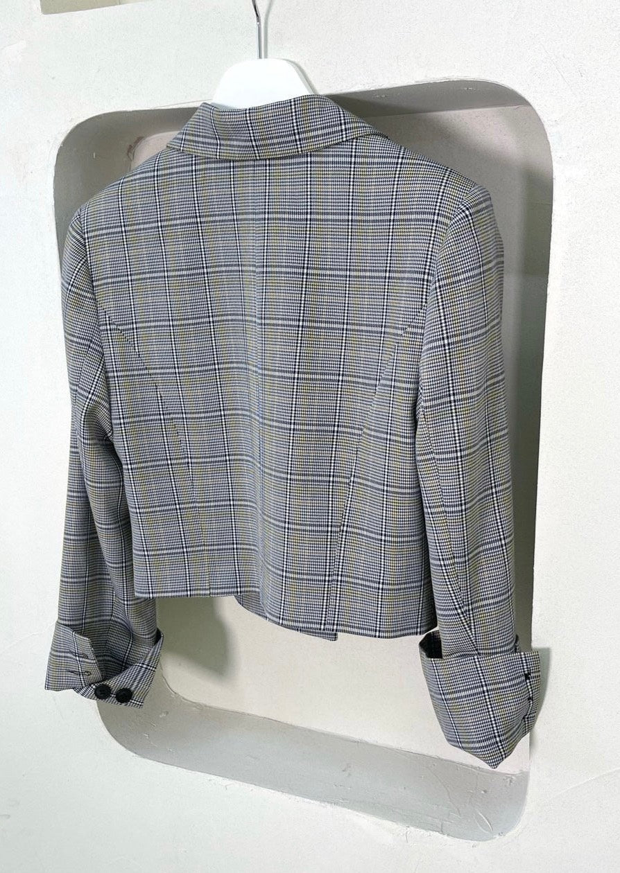 Lightweight Glen Check Cropped Jacket - Reorder