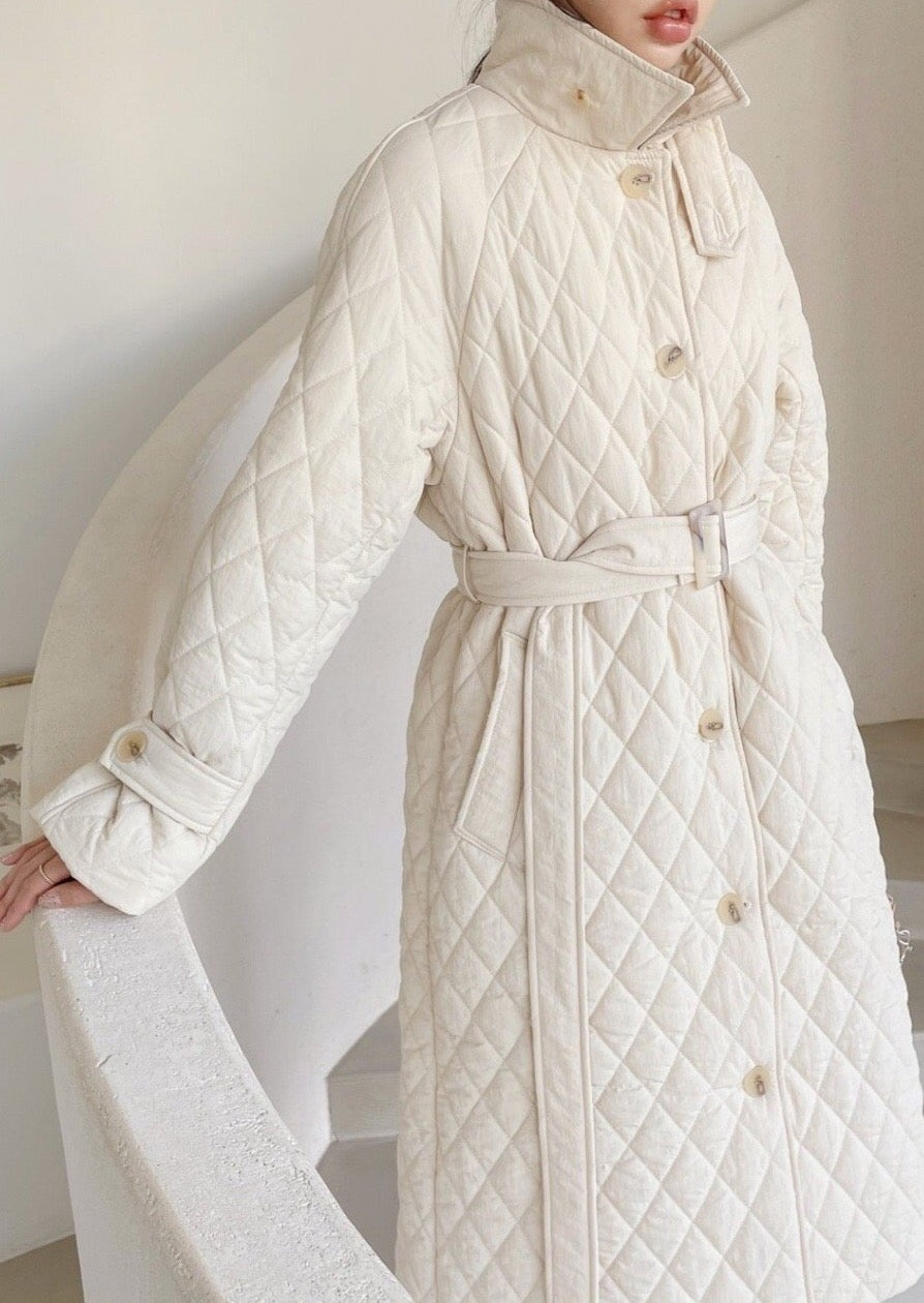 Quilted Nylon Trench Coat