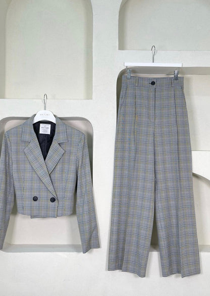 Lightweight Glen Check Slacks -Reorder