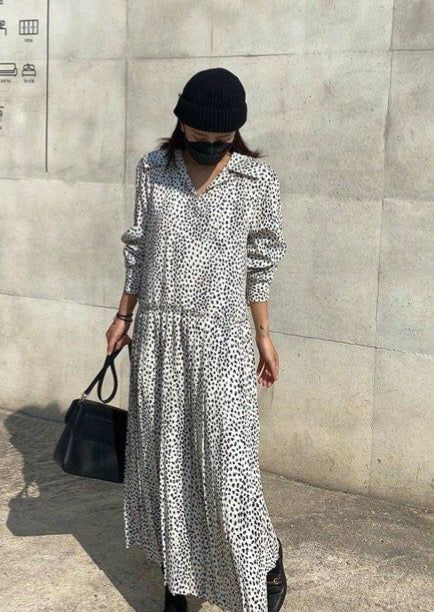 Leopard Pleated Midi Dress