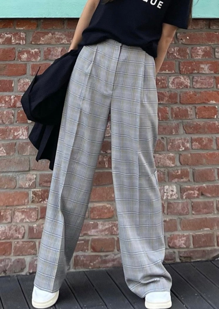 Lightweight Glen Check Slacks -Reorder