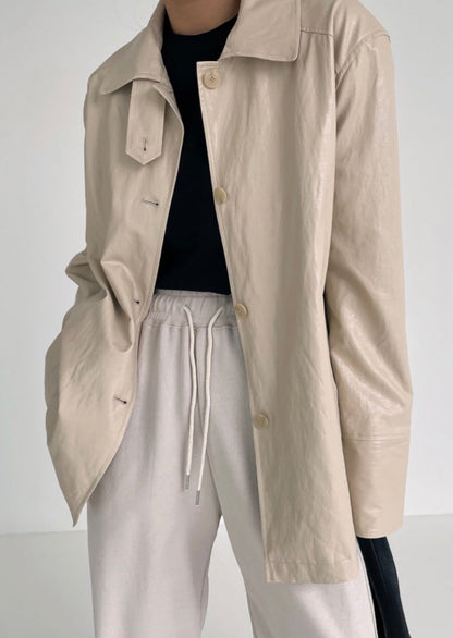 Abi + Abi Collection Vegan Leather Half Trench