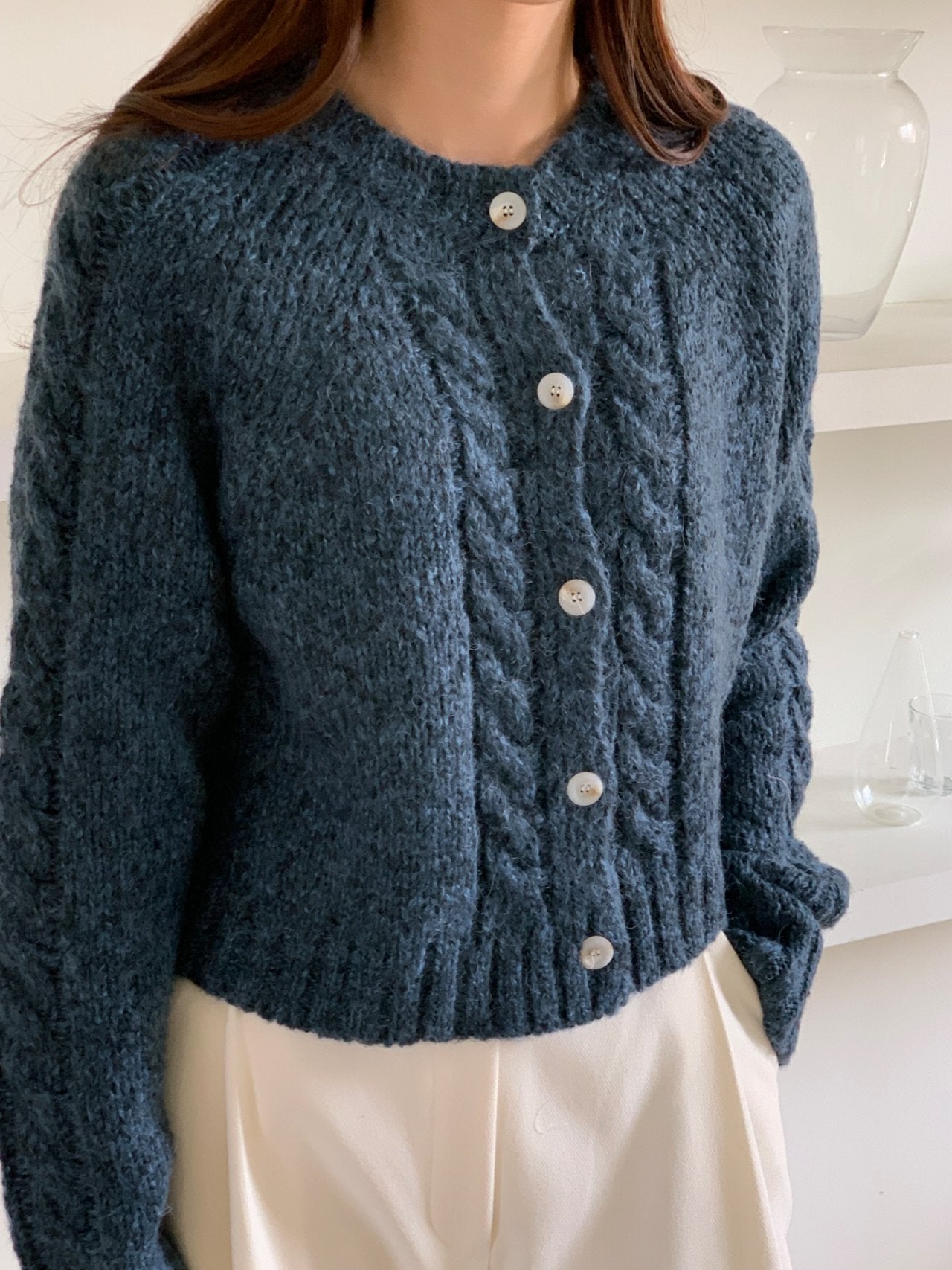 Mohair Cable Cardigan