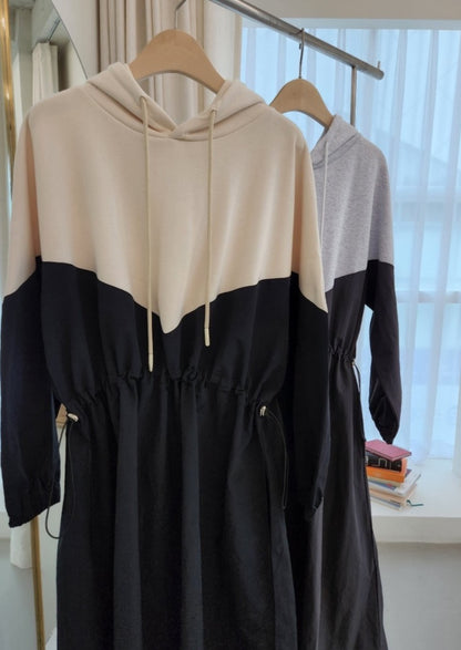 Colorblocked Hoodie Dress