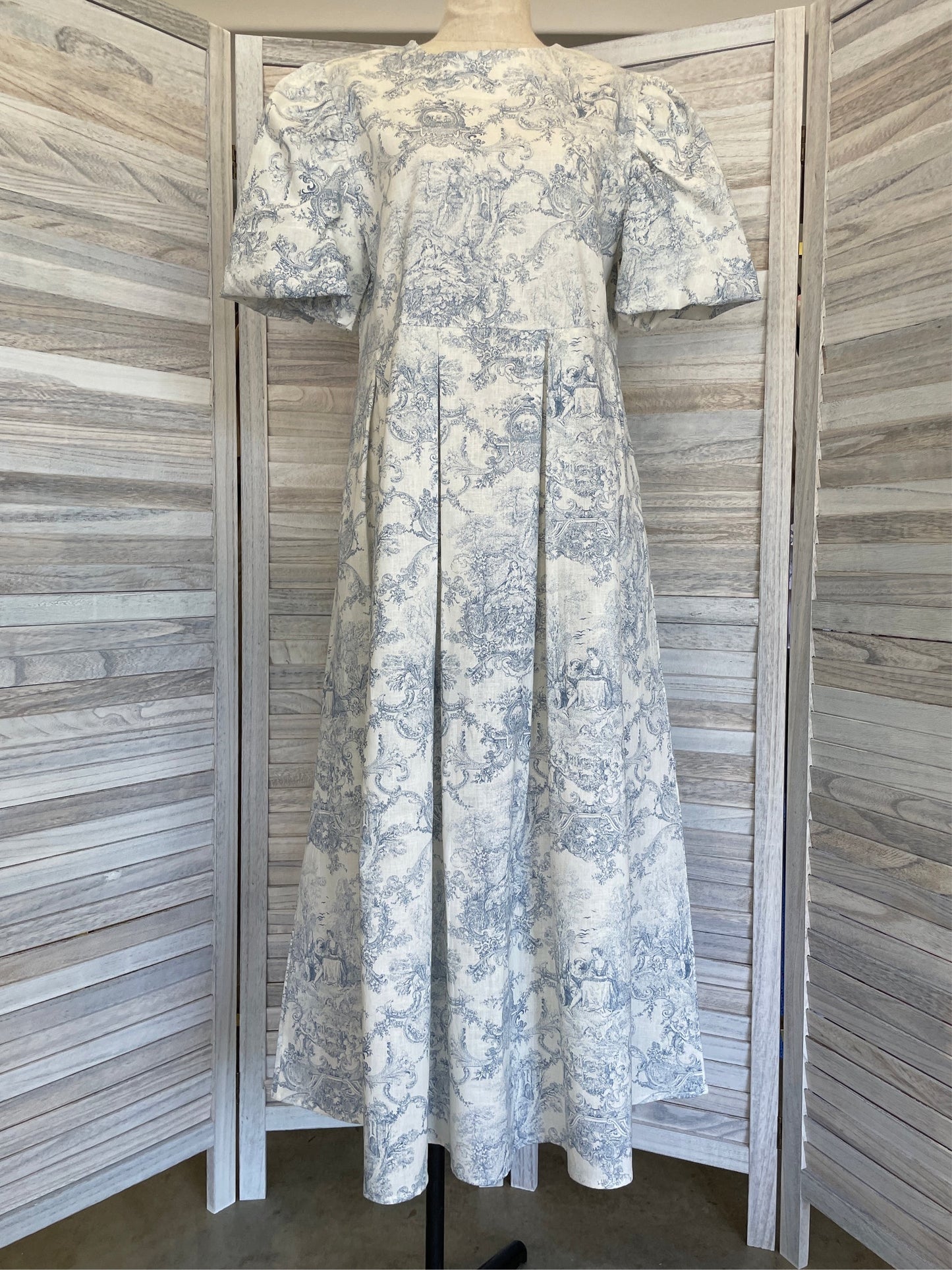 Linen Toile De Jouy Dress