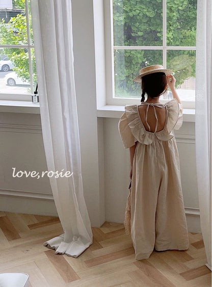 Linen Ruffled Jumpsuit - Kids