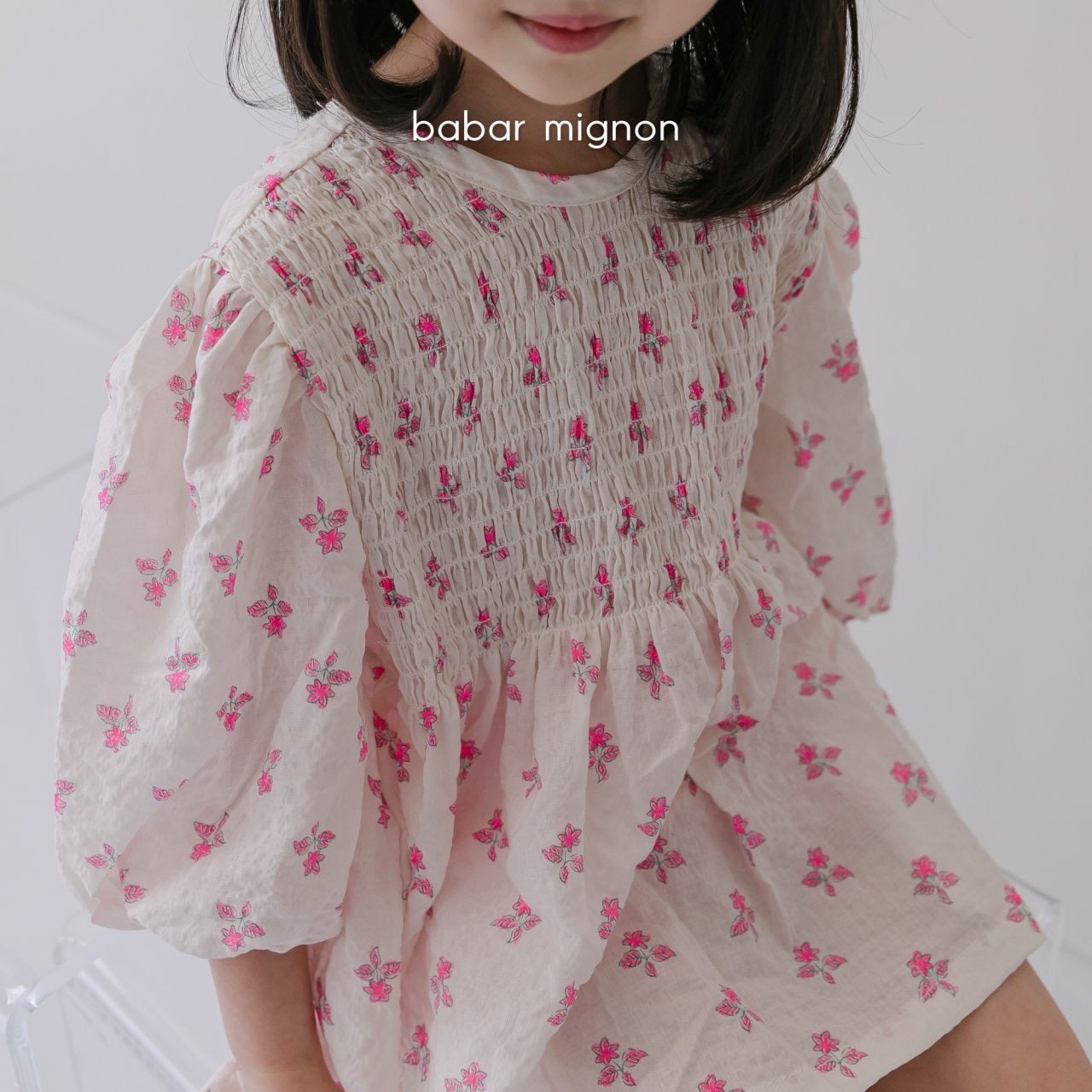 Smocked mini dress