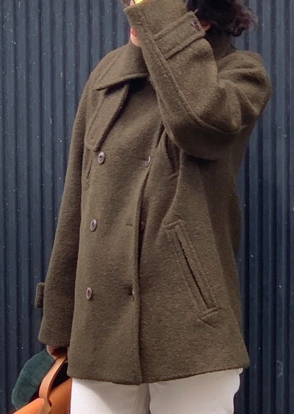 <Abi + Ari Black Label> Boiled Wool Peacoat - Last 1 in Dk Olive left!