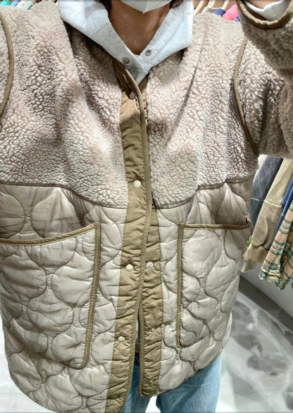 Fleece Blocked Quilted Jacket -Mens