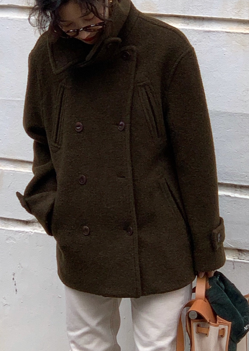 <Abi + Ari Black Label> Boiled Wool Peacoat - Last 1 in Dk Olive left!