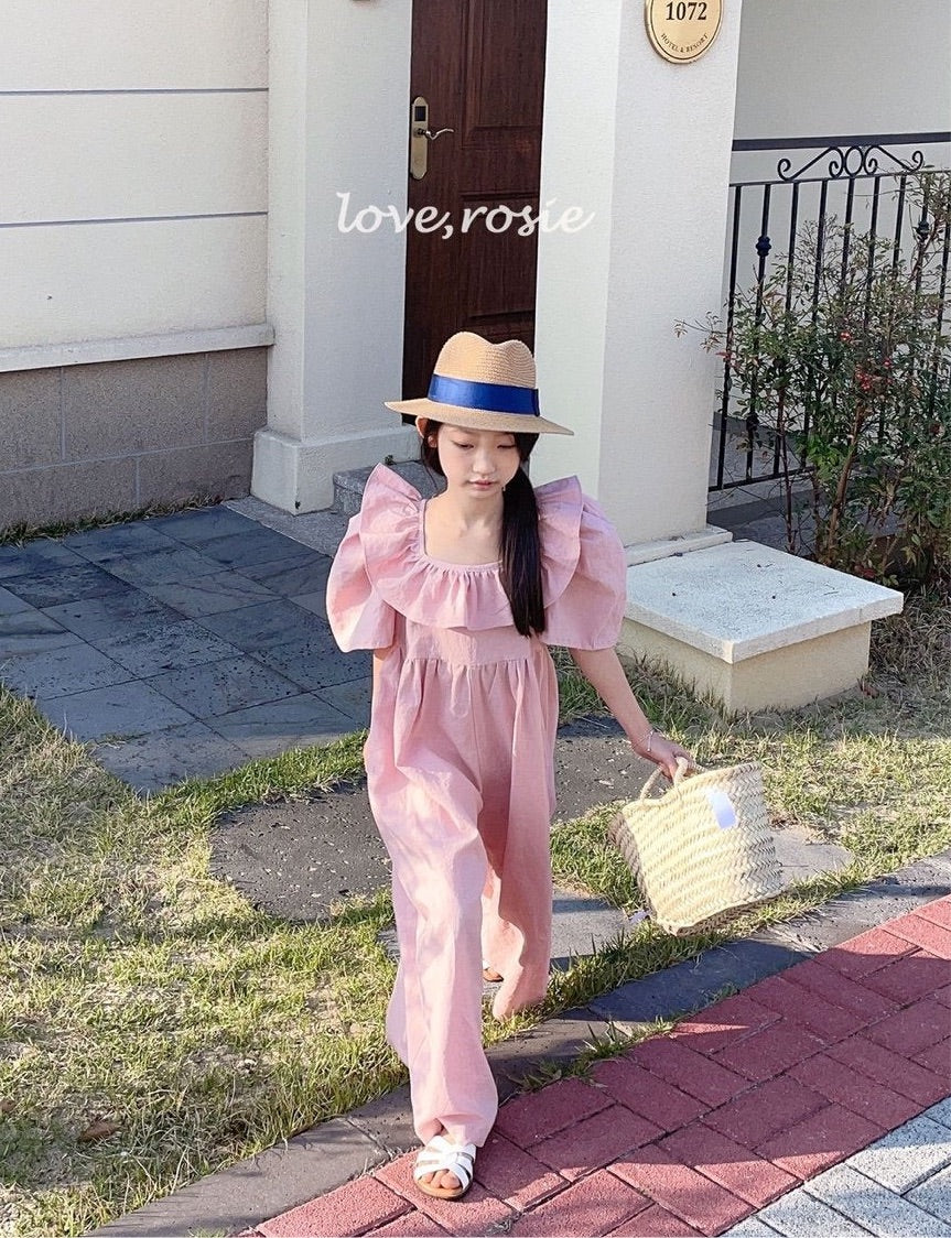 Linen Ruffled Jumpsuit - Kids