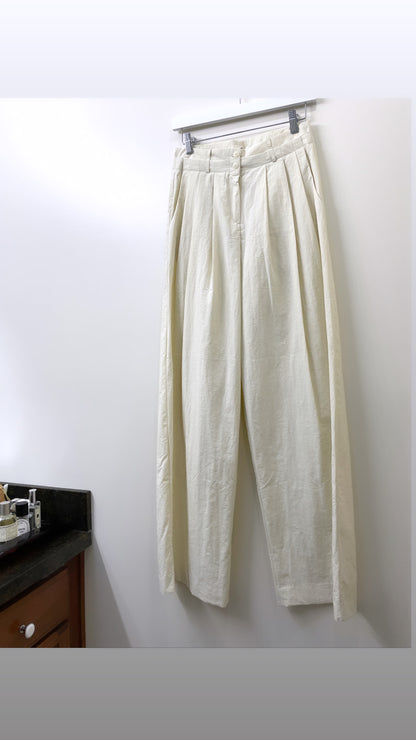 Double Waist Band Wide Slacks