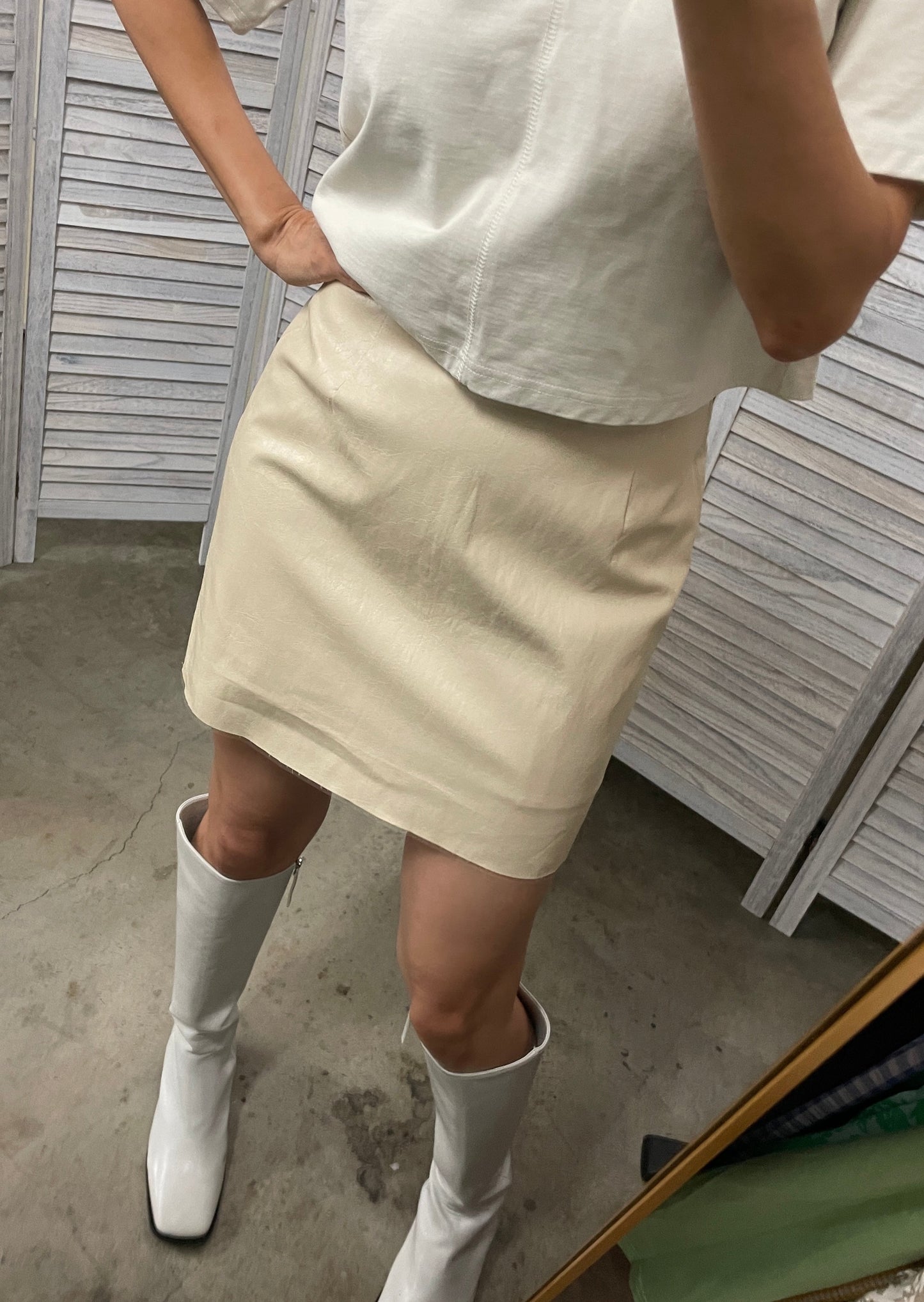 Abi +Ari Collection Vegan Leather Mini Skirt