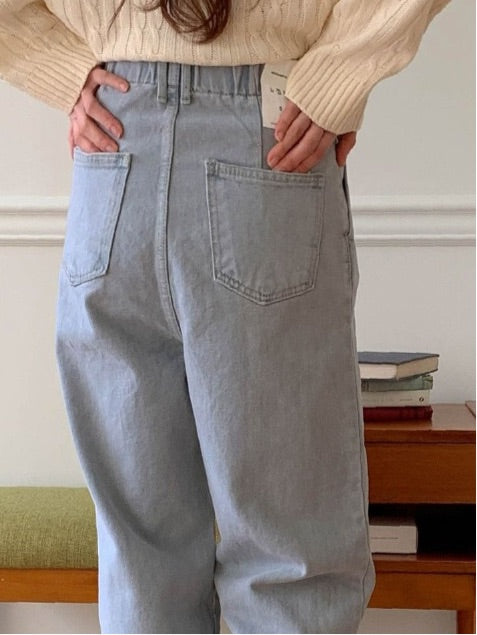 Pleats Front Mom Jeans - Wide Barrel Legs