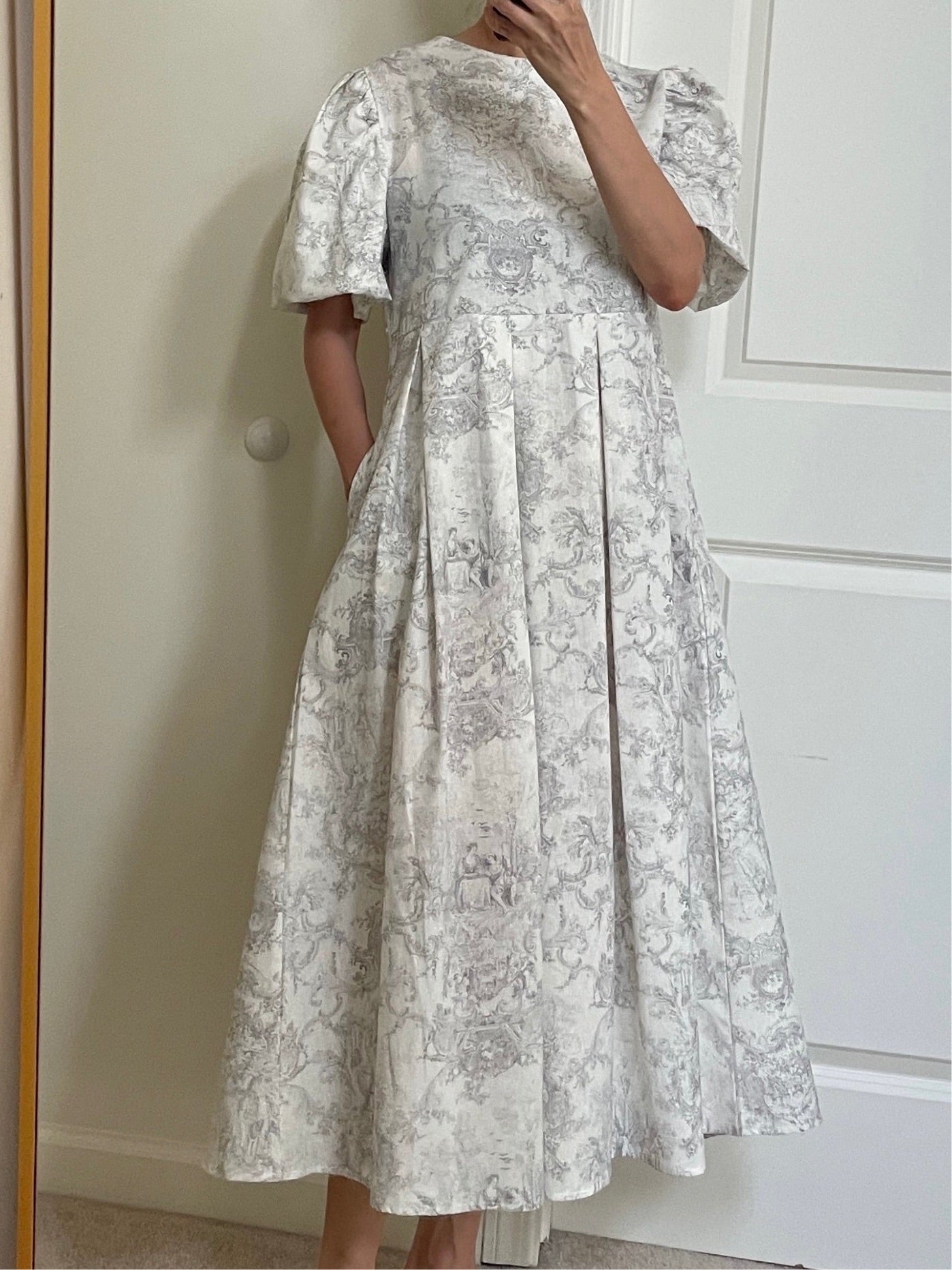 Linen Toile De Jouy Dress